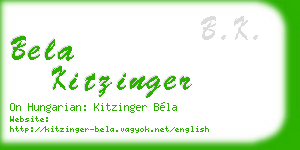 bela kitzinger business card